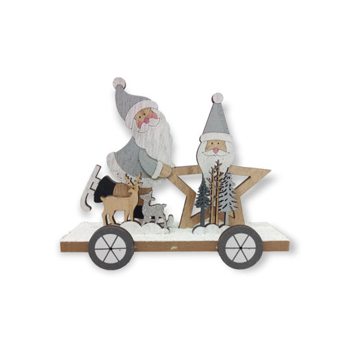 Picture of CHRISTMAS WOODEN DECORATION SANTA CARRIAGE